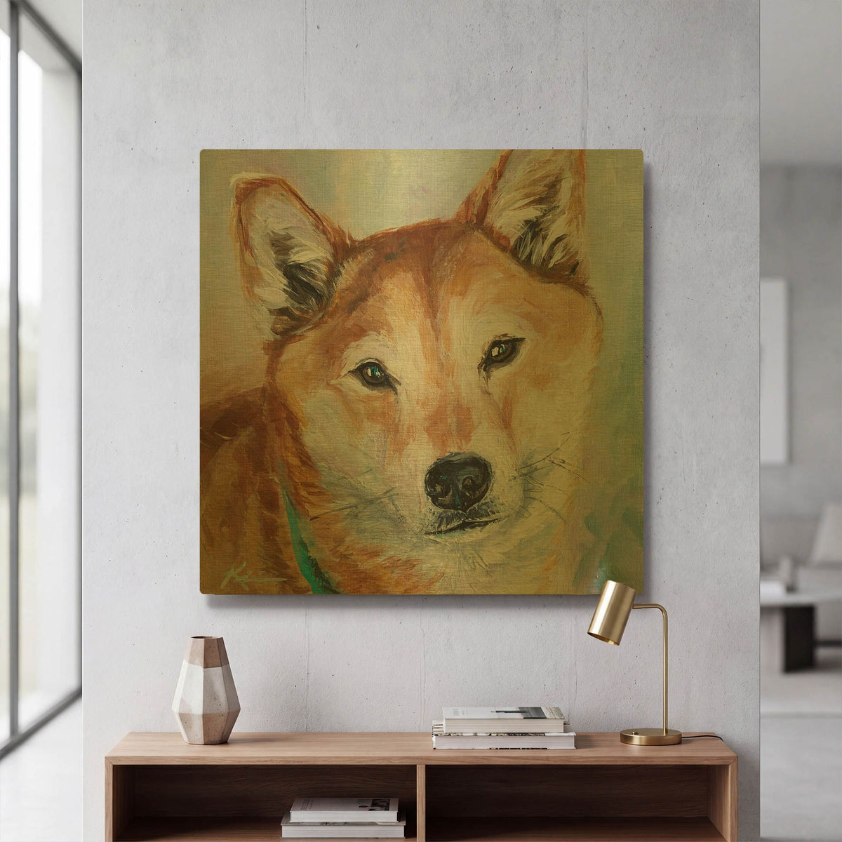 'Must Love Dogs Shiba Inu' By Lindsay Kivi Gold Metal Wall Art