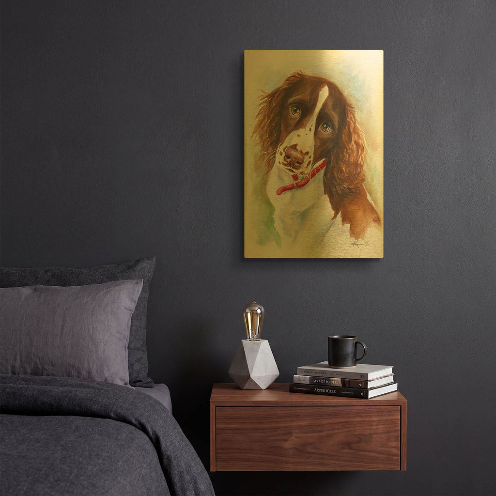 'Must Love Dogs Springer Spaniel Puppy' By Lindsay Kivi Gold Metal Wall Art