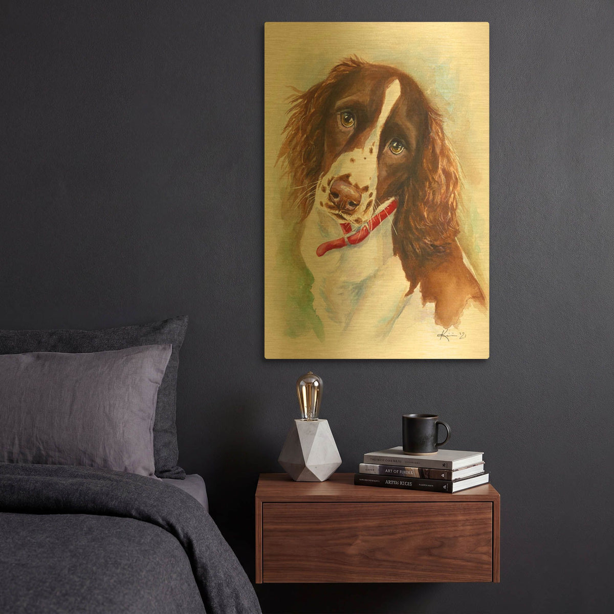 'Must Love Dogs Springer Spaniel Puppy' By Lindsay Kivi Gold Metal Wall Art