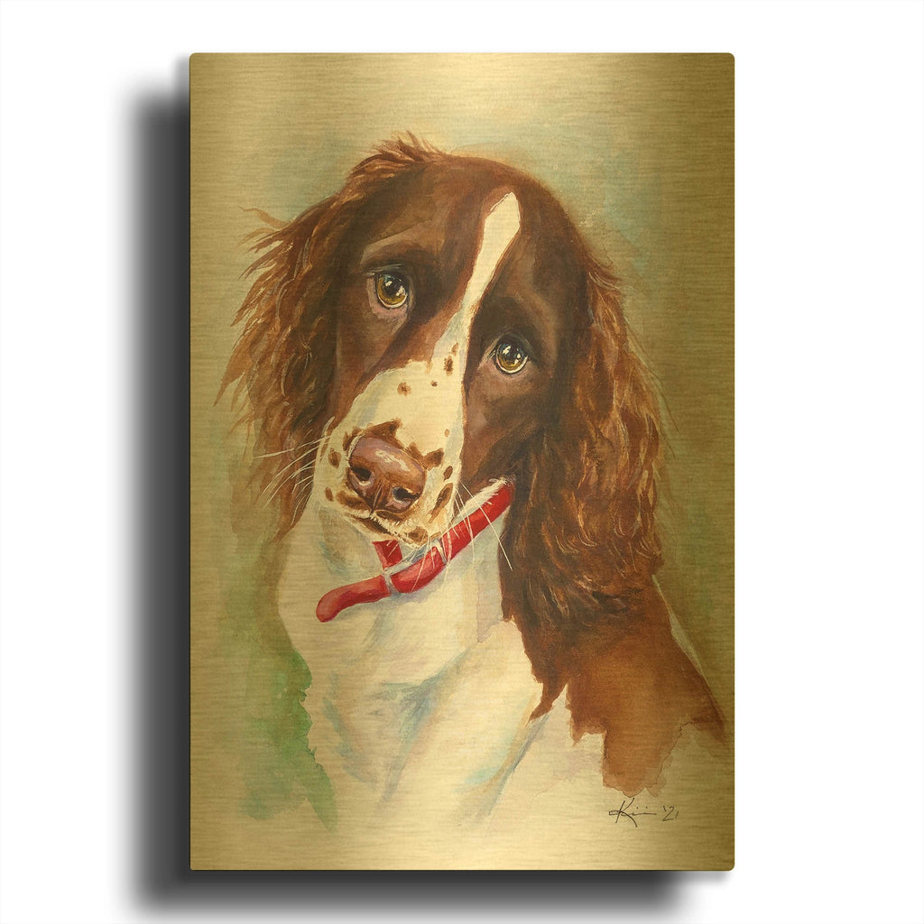 'Must Love Dogs Springer Spaniel Puppy' By Lindsay Kivi Gold Metal Wall Art