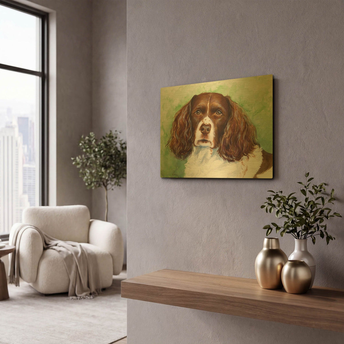 'Must Love Dogs Springer Spaniel' By Lindsay Kivi Gold Metal Wall Art