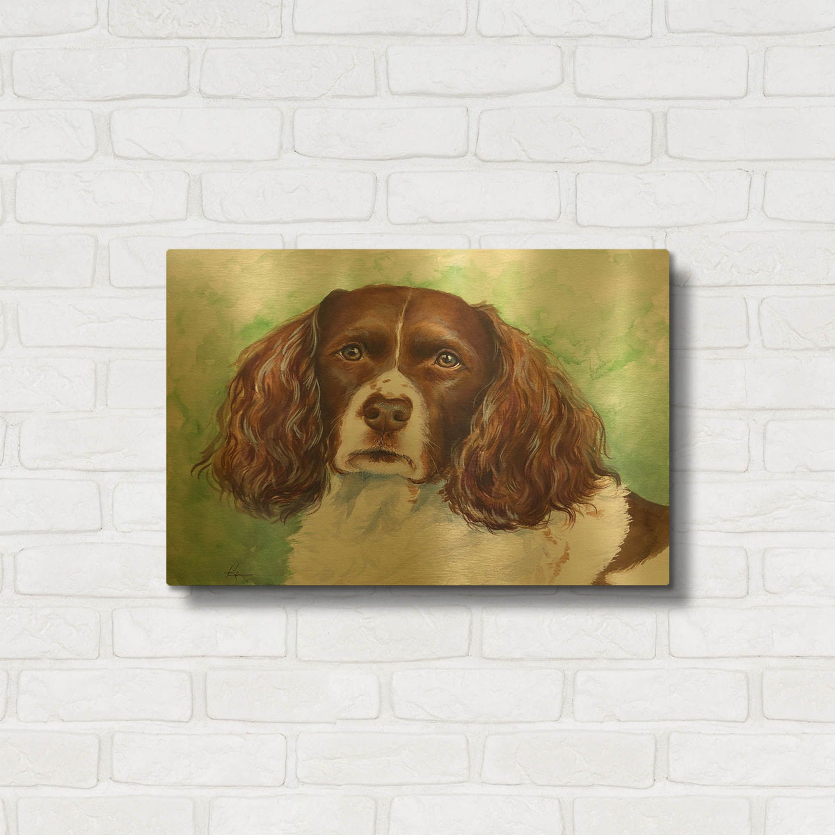 'Must Love Dogs Springer Spaniel' By Lindsay Kivi Gold Metal Wall Art