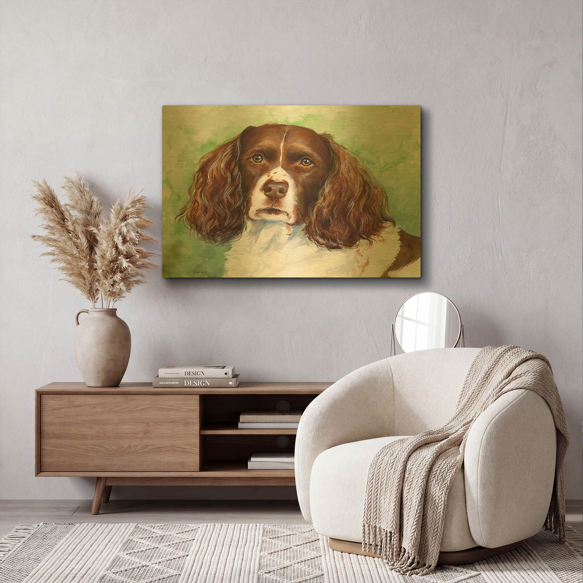 'Must Love Dogs Springer Spaniel' By Lindsay Kivi Gold Metal Wall Art