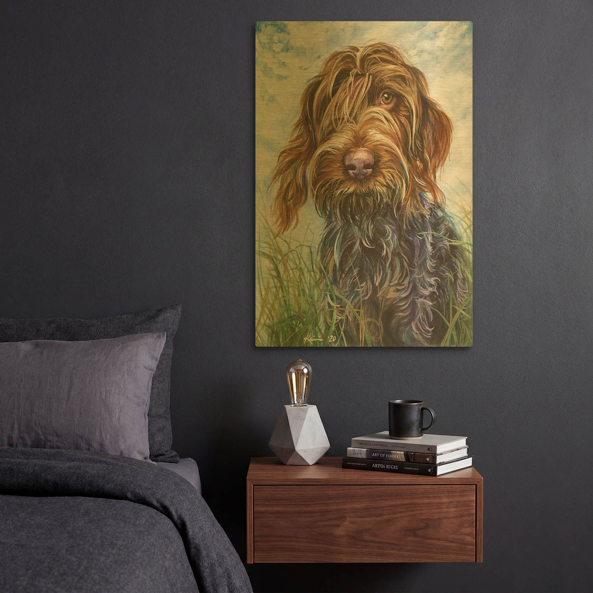 'Must Love Dogs Wirehaired Pointing Griffon 2' By Lindsay Kivi Gold Metal Wall Art