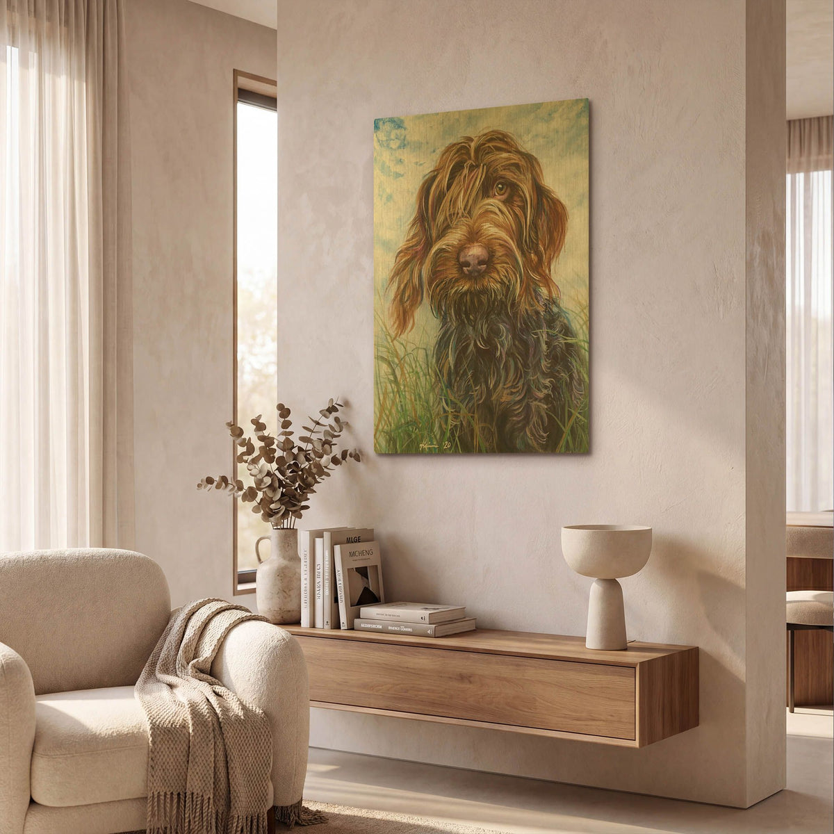 'Must Love Dogs Wirehaired Pointing Griffon 2' By Lindsay Kivi Gold Metal Wall Art