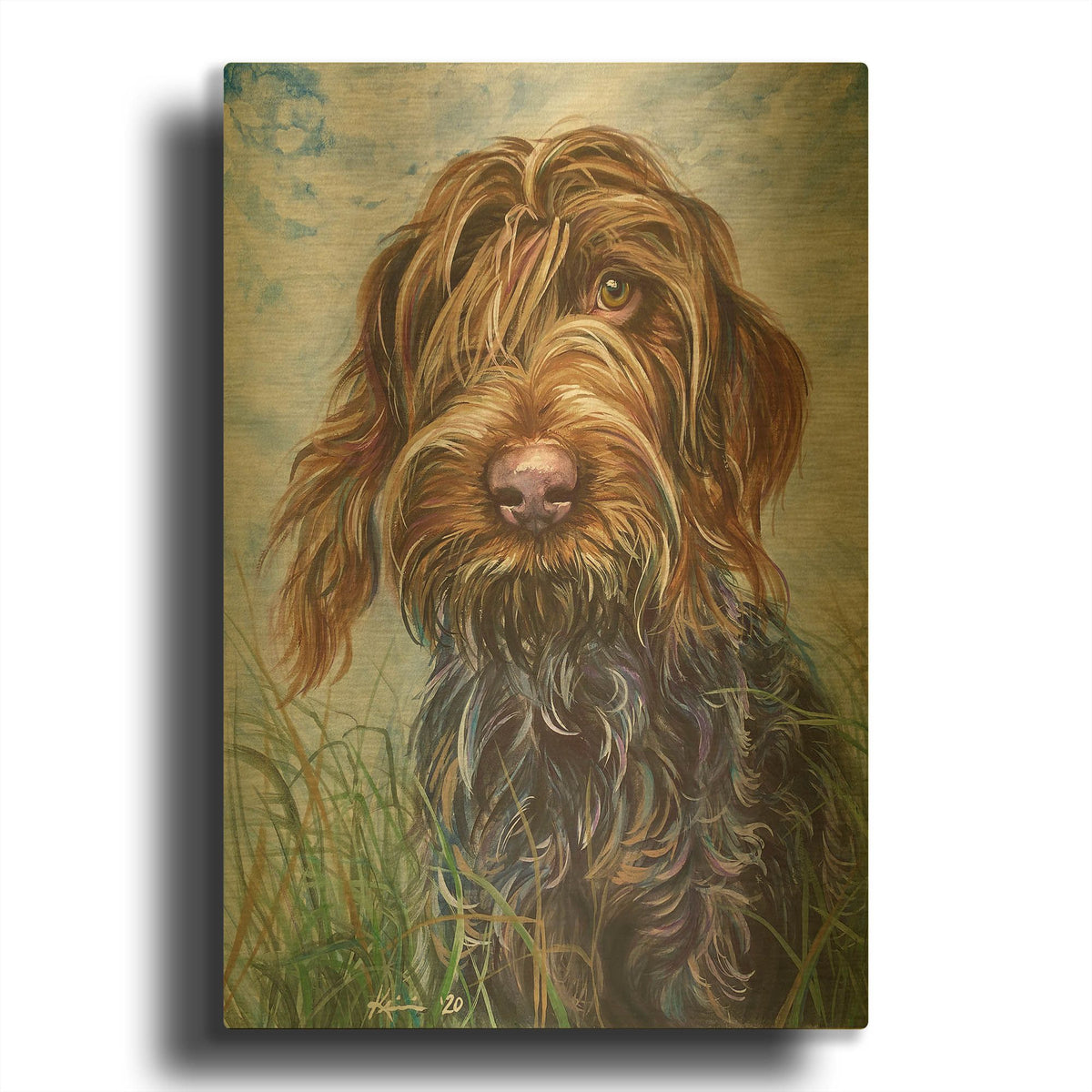 'Must Love Dogs Wirehaired Pointing Griffon 2' By Lindsay Kivi Gold Metal Wall Art