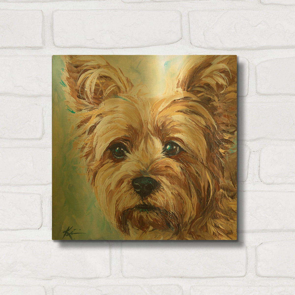 'Must Love Dogs Yorkie' By Lindsay Kivi Gold Metal Wall Art