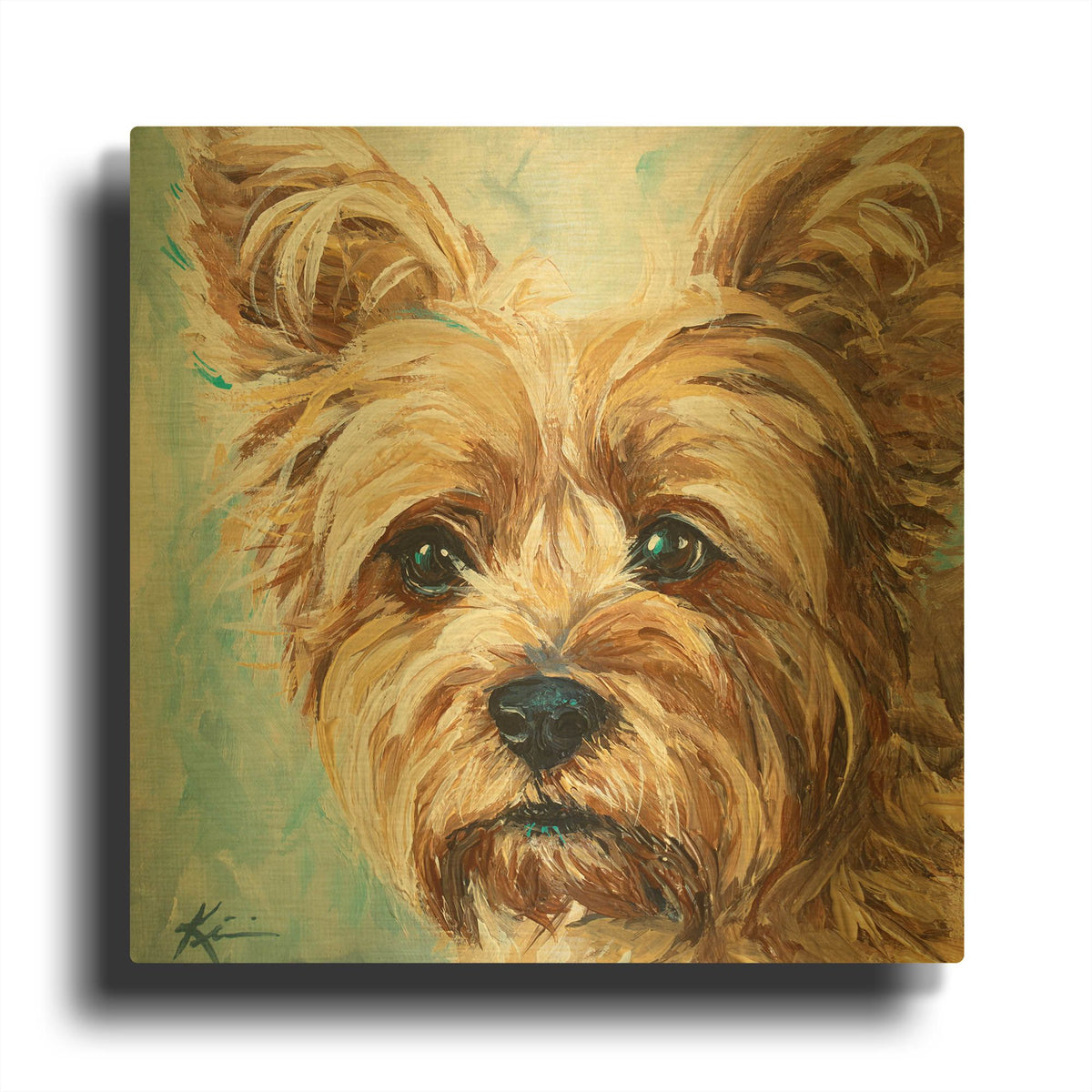 'Must Love Dogs Yorkie' By Lindsay Kivi Gold Metal Wall Art