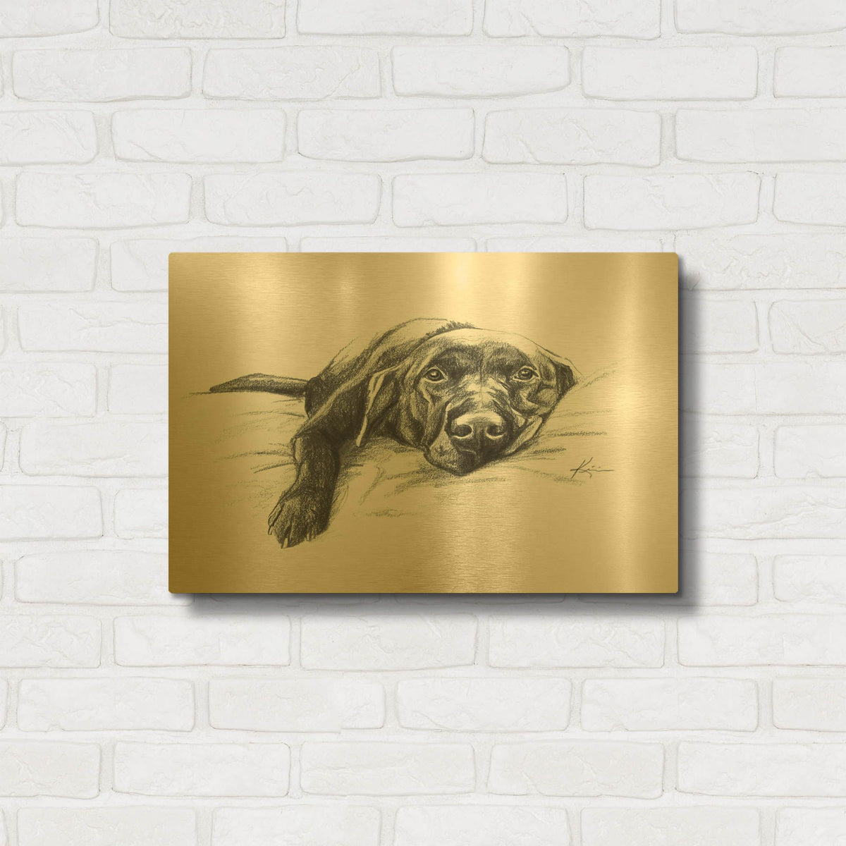 'Naptime 1' By Lindsay Kivi Gold Metal Wall Art