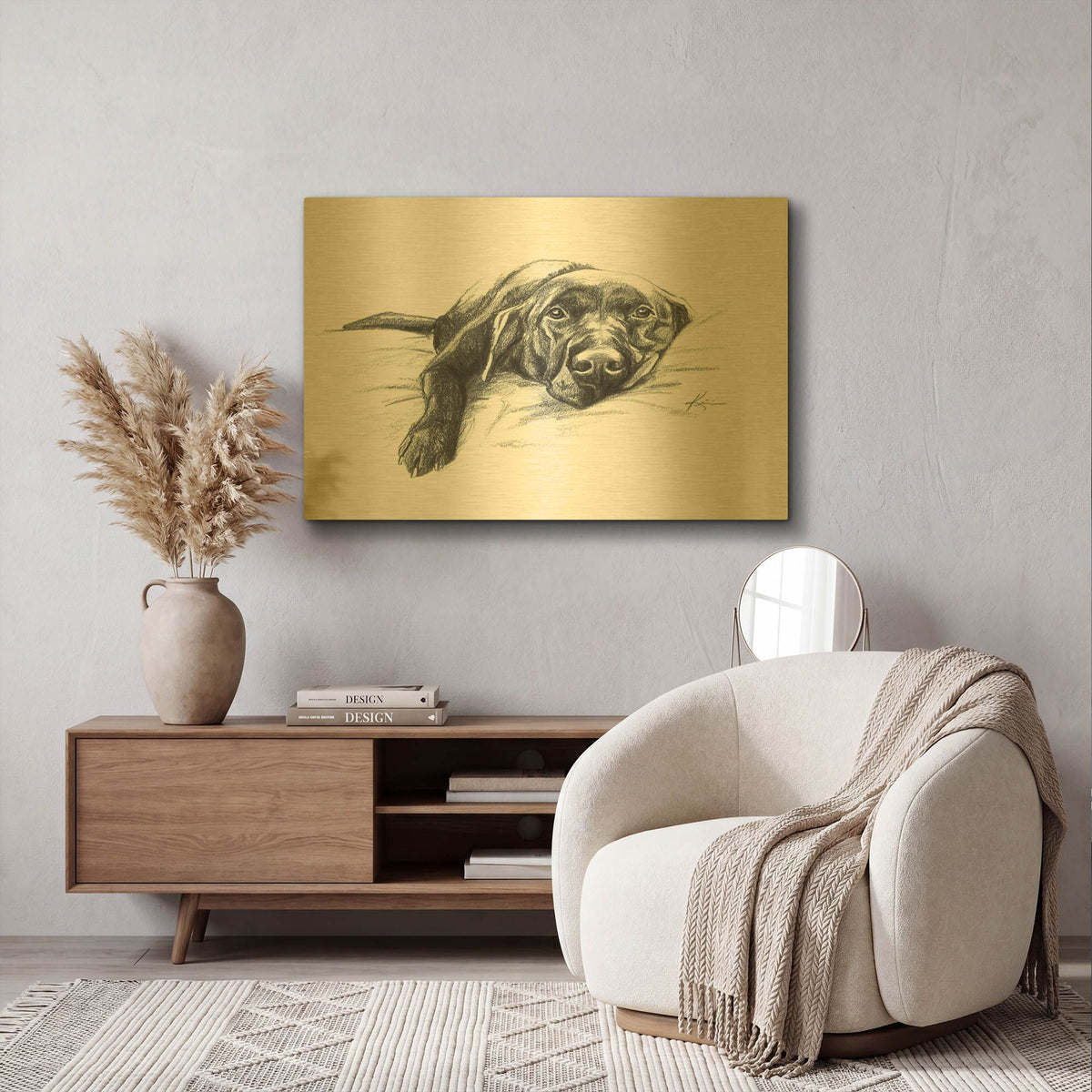 'Naptime 1' By Lindsay Kivi Gold Metal Wall Art