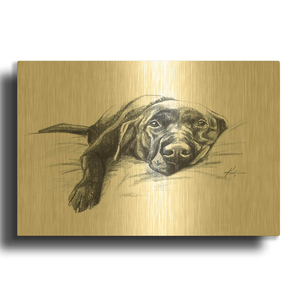 'Naptime 1' By Lindsay Kivi Gold Metal Wall Art