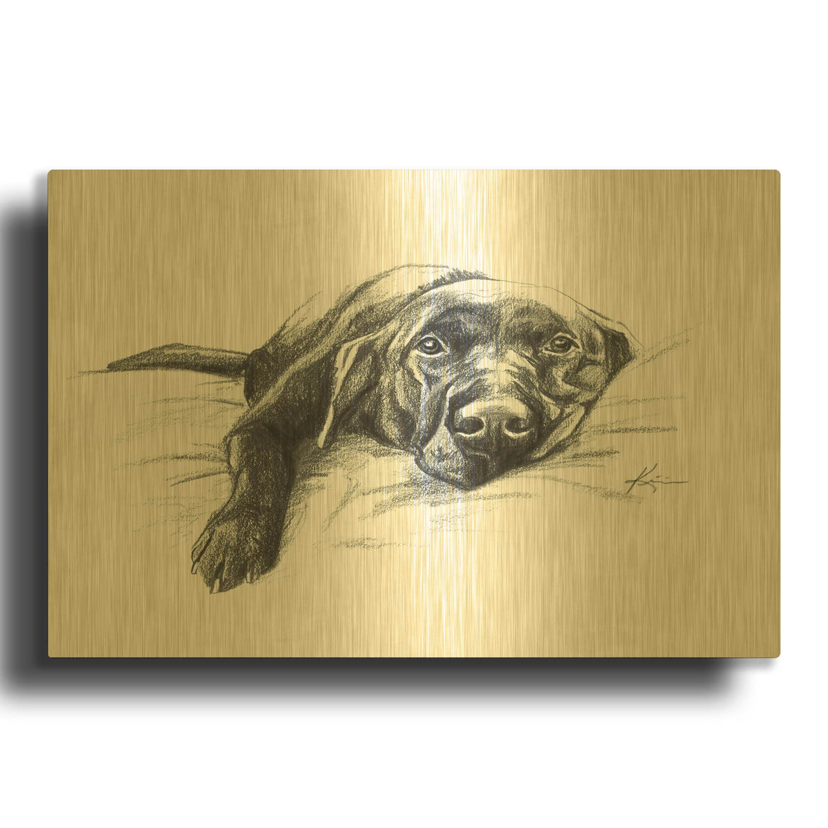'Naptime 1' By Lindsay Kivi Gold Metal Wall Art