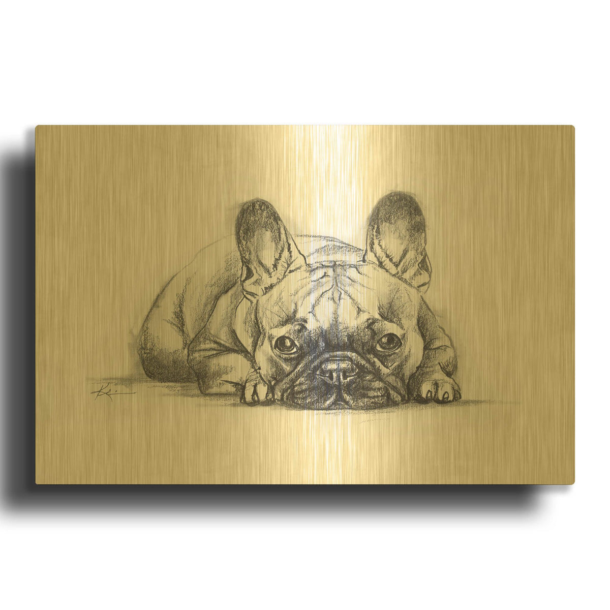 'Naptime 3' By Lindsay Kivi Gold Metal Wall Art