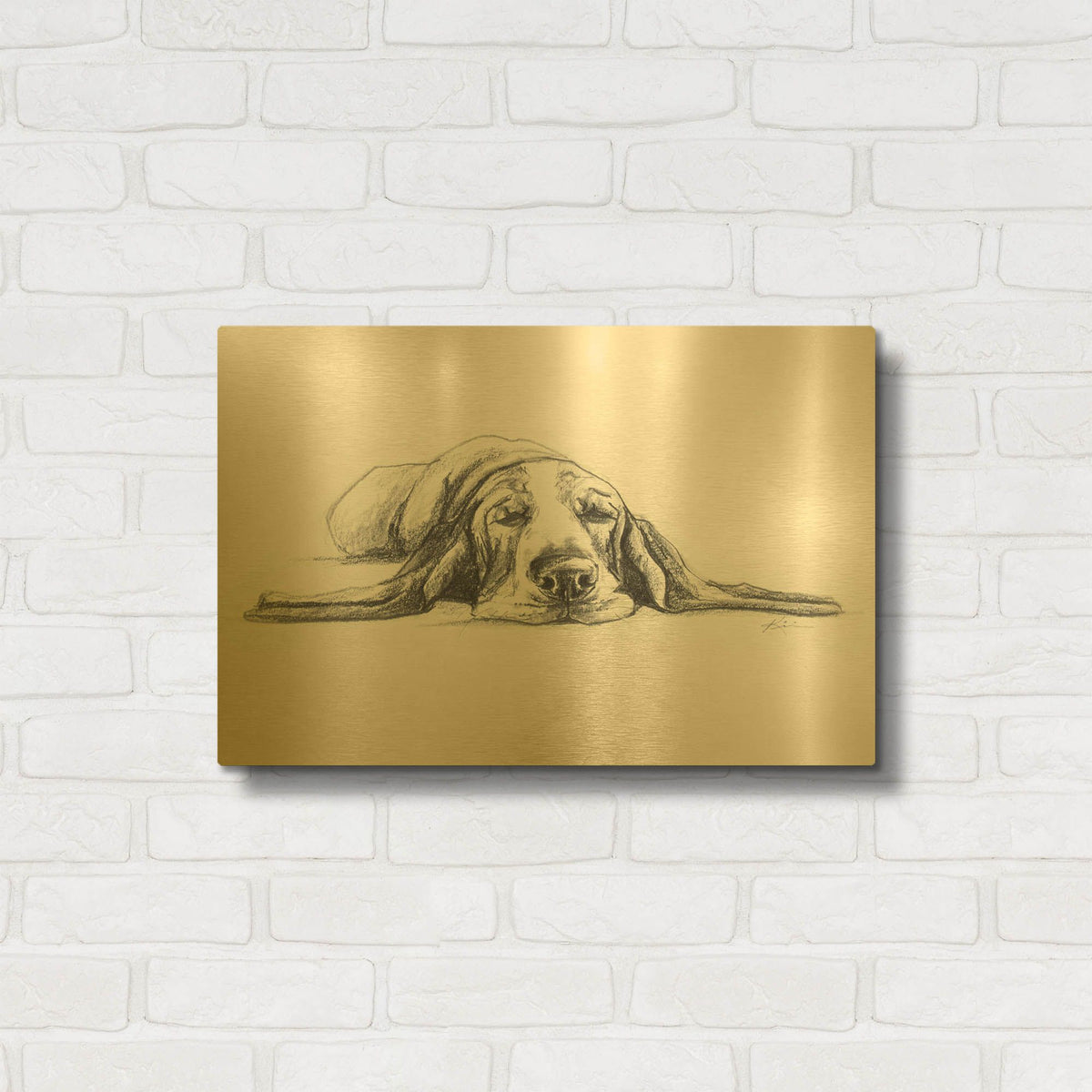 'Naptime 4' By Lindsay Kivi Gold Metal Wall Art
