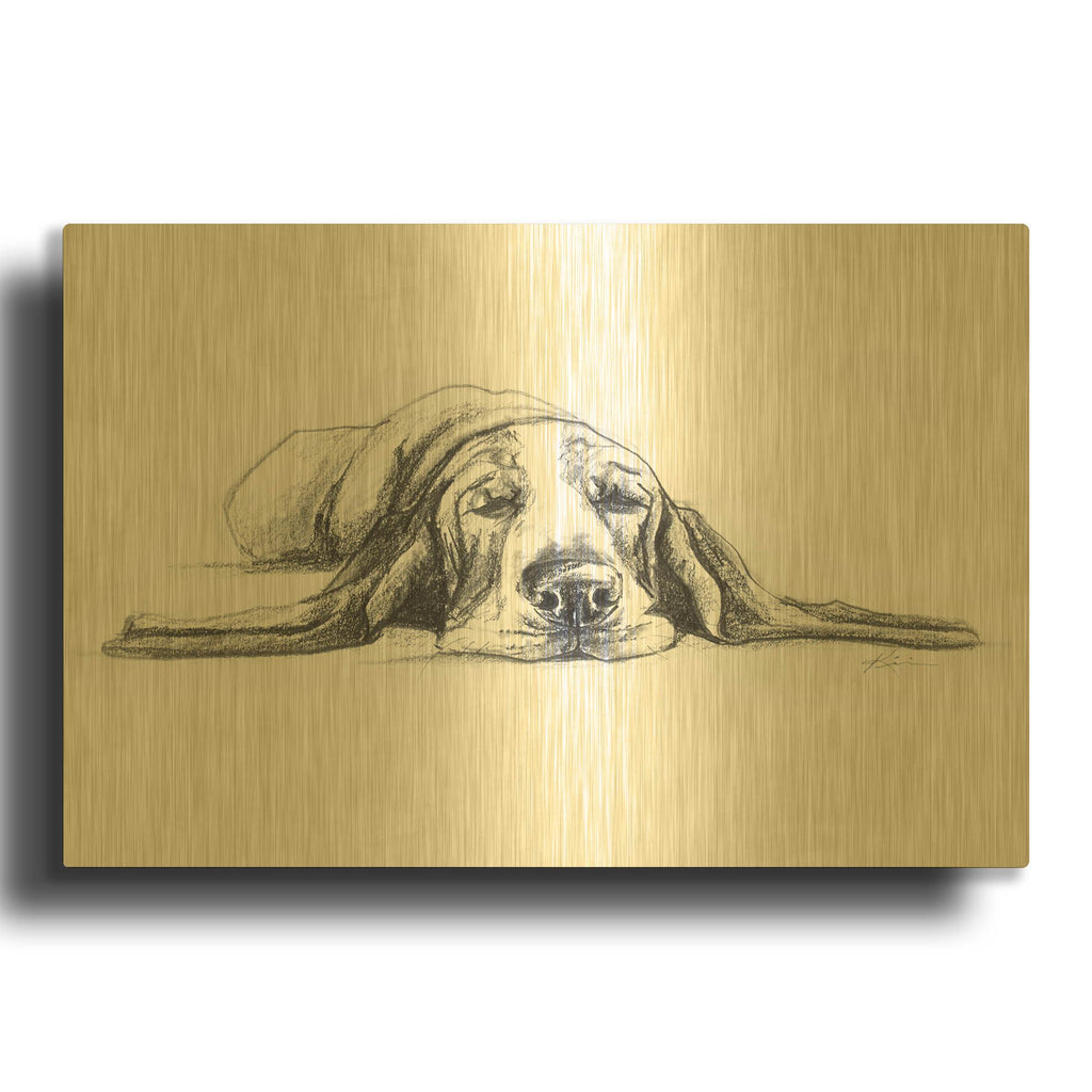 'Naptime 4' By Lindsay Kivi Gold Metal Wall Art