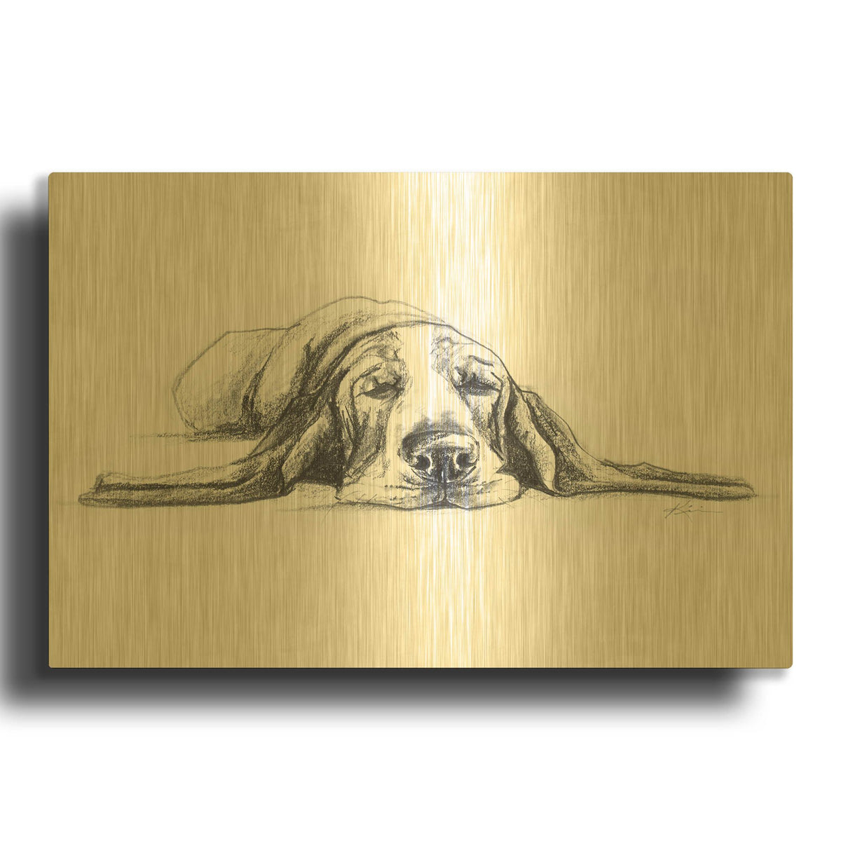 'Naptime 4' By Lindsay Kivi Gold Metal Wall Art