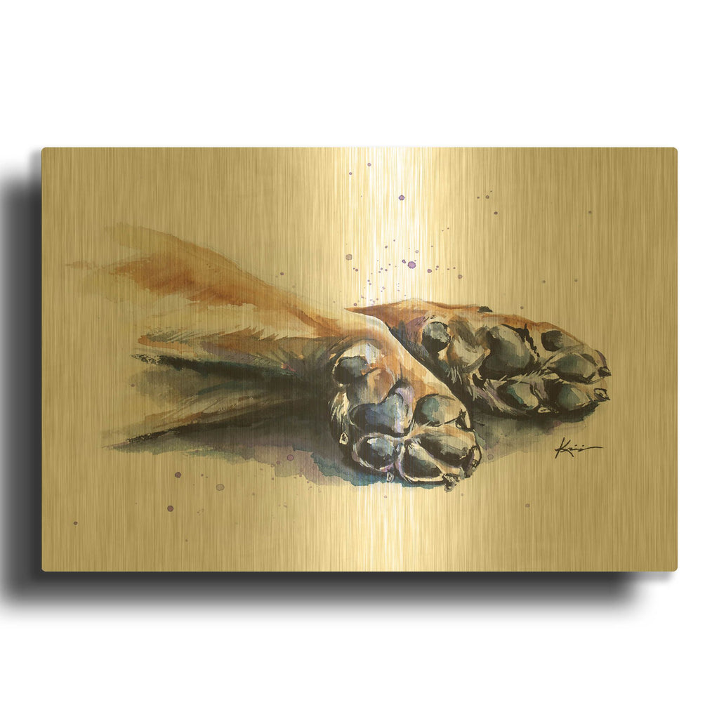'Paw Prints Paws' By Lindsay Kivi Gold Metal Wall Art