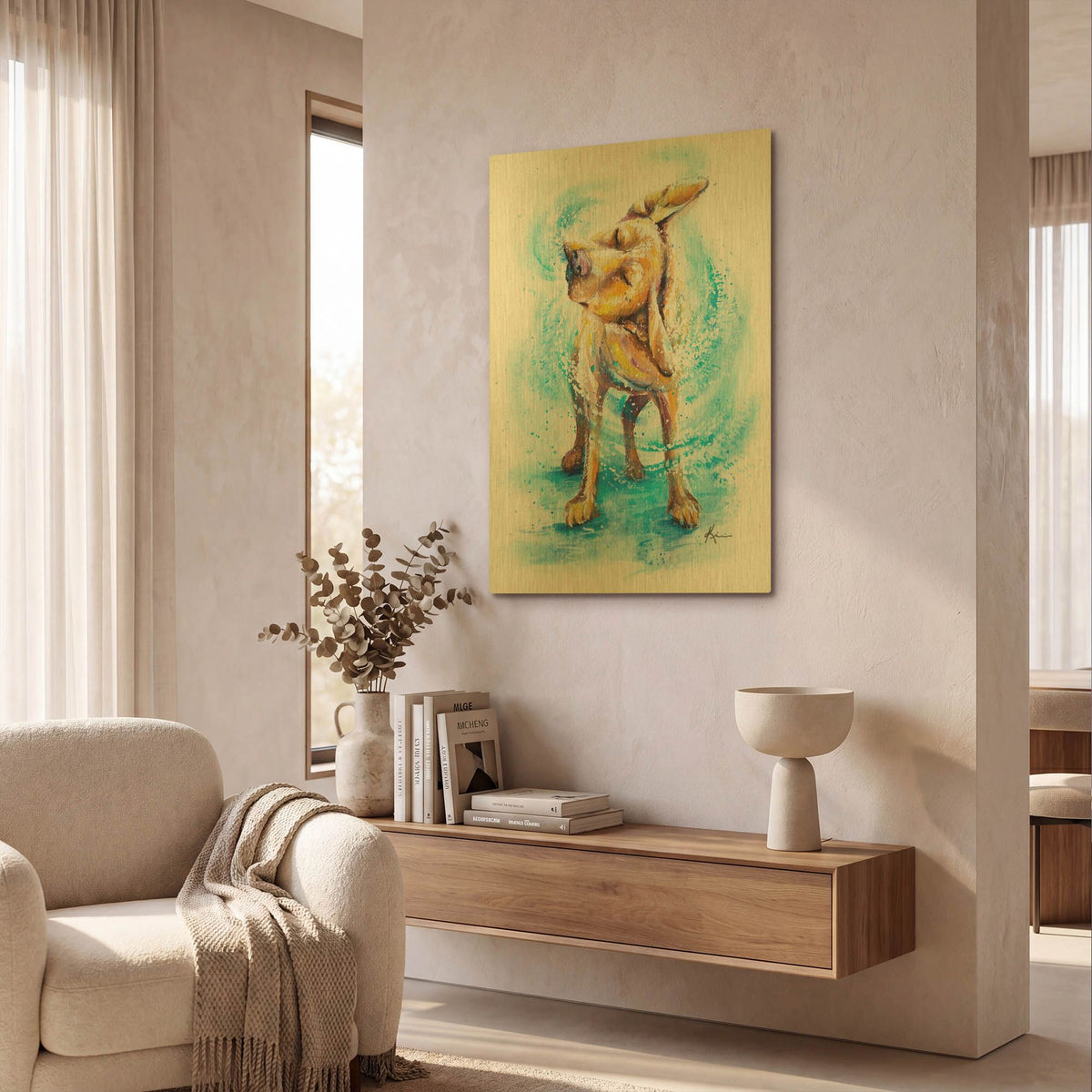 'Paw Prints Shake It Off' By Lindsay Kivi Gold Metal Wall Art