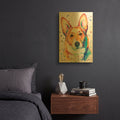 'Rainbow Dogs Corgi' By Lindsay Kivi Gold Metal Wall Art