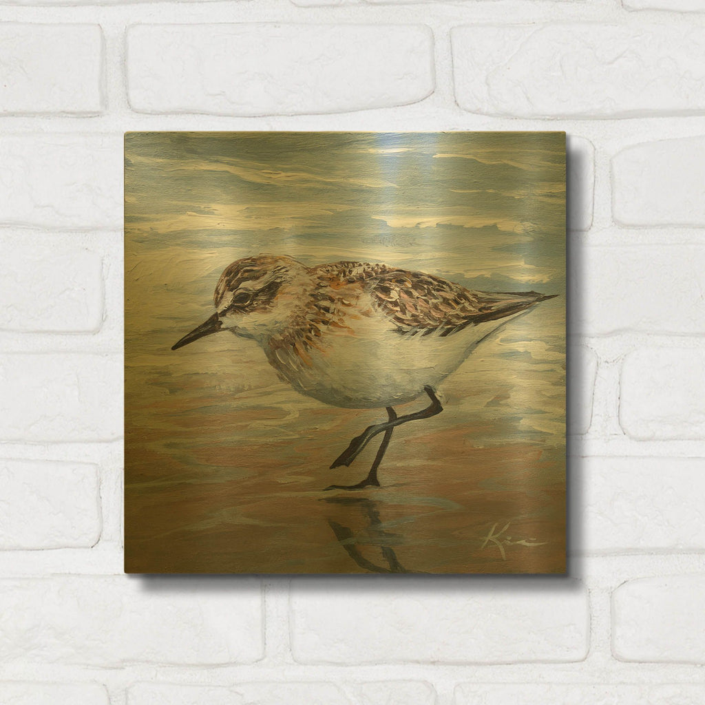 'Sand Piper' By Lindsay Kivi Gold Metal Wall Art