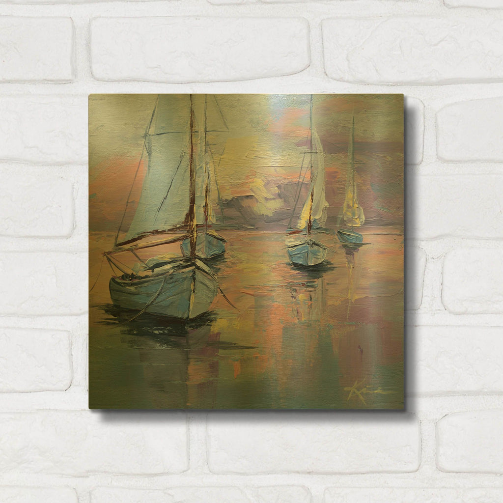 'Seascapes 1' By Lindsay Kivi Gold Metal Wall Art