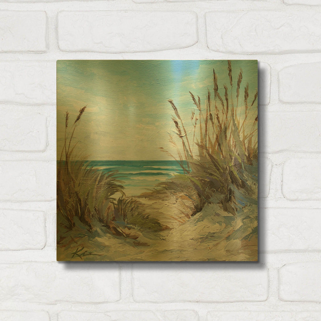 'Seascapes 2' By Lindsay Kivi Gold Metal Wall Art