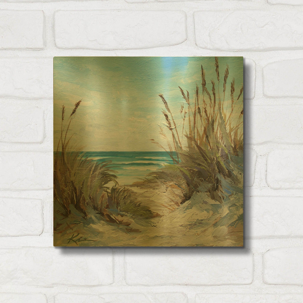 'Seascapes 2' By Lindsay Kivi Gold Metal Wall Art