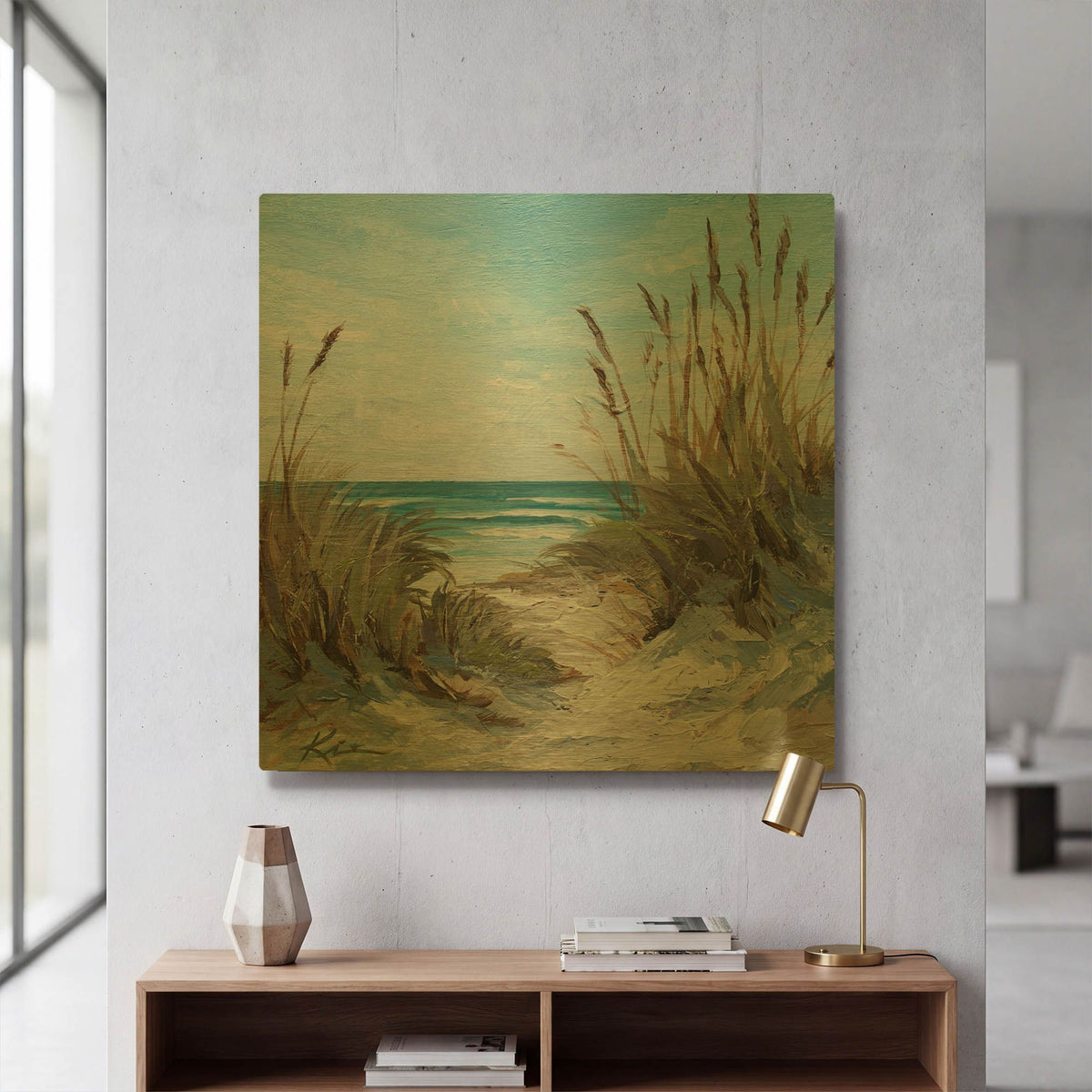 'Seascapes 2' By Lindsay Kivi Gold Metal Wall Art