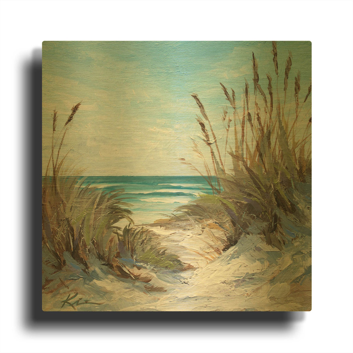 'Seascapes 2' By Lindsay Kivi Gold Metal Wall Art