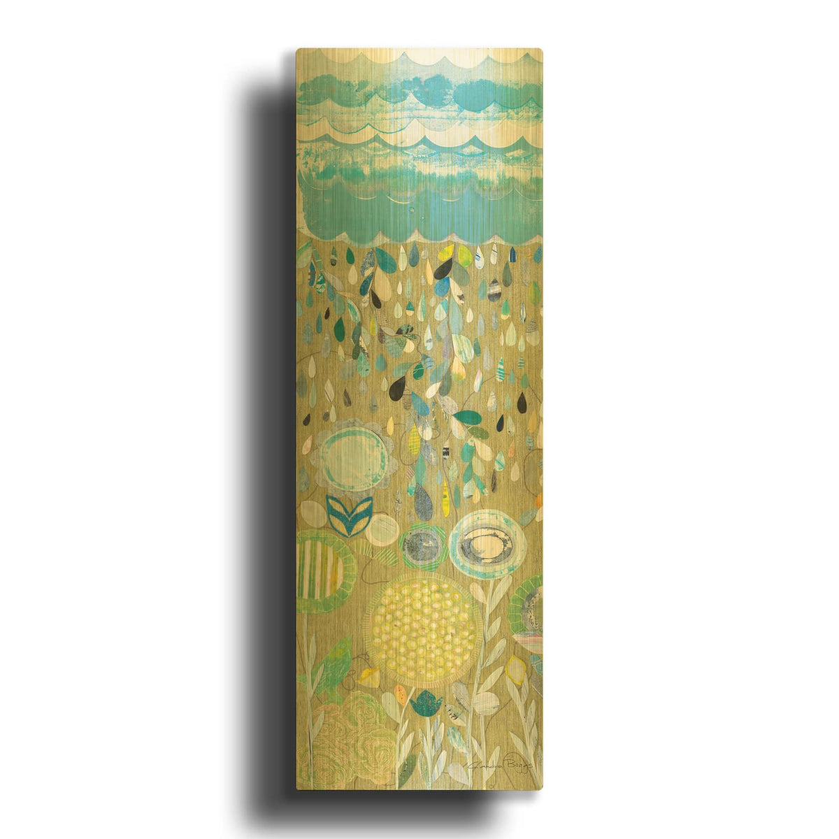 'After The Rain 2' By Candra Boggs Gold Metal Wall Art