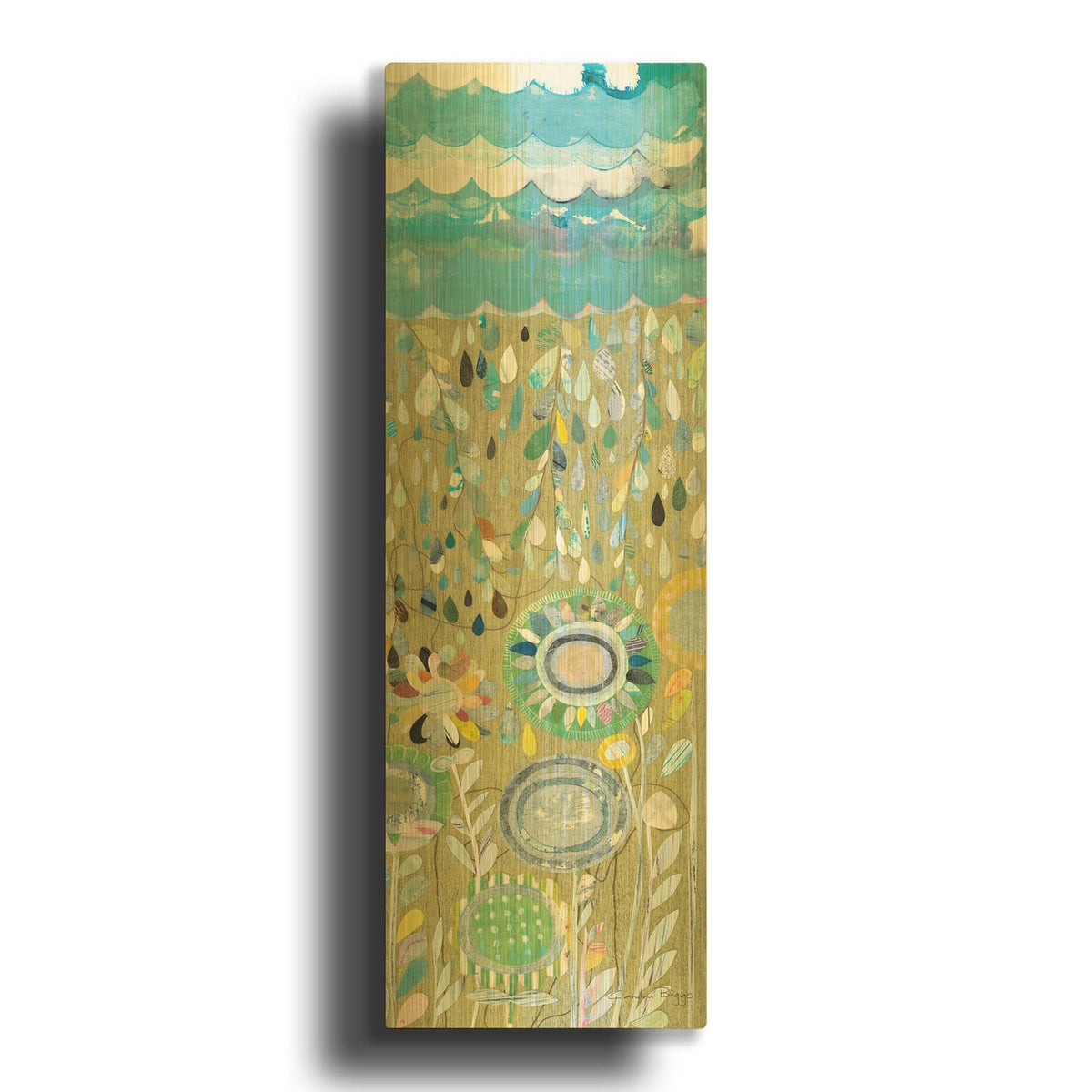'After The Rain 3' By Candra Boggs Gold Metal Wall Art
