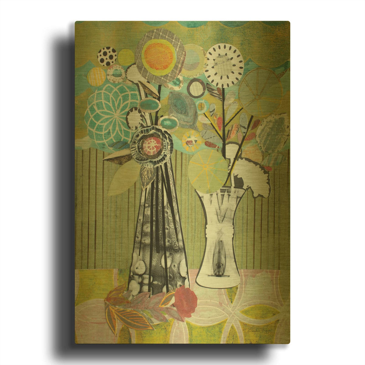 'Arrangement' By Candra Boggs Gold Metal Wall Art