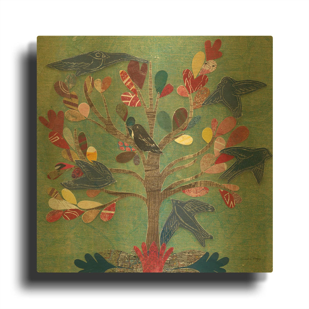 'Birds In A Tree' By Candra Boggs Gold Metal Wall Art
