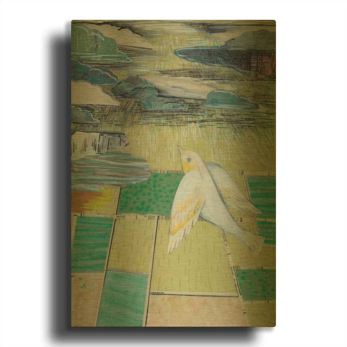 'Country Flight' By Candra Boggs Gold Metal Wall Art