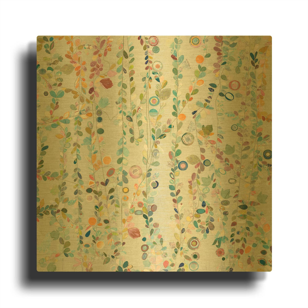 'Hazel Brook Spring' By Candra Boggs Gold Metal Wall Art