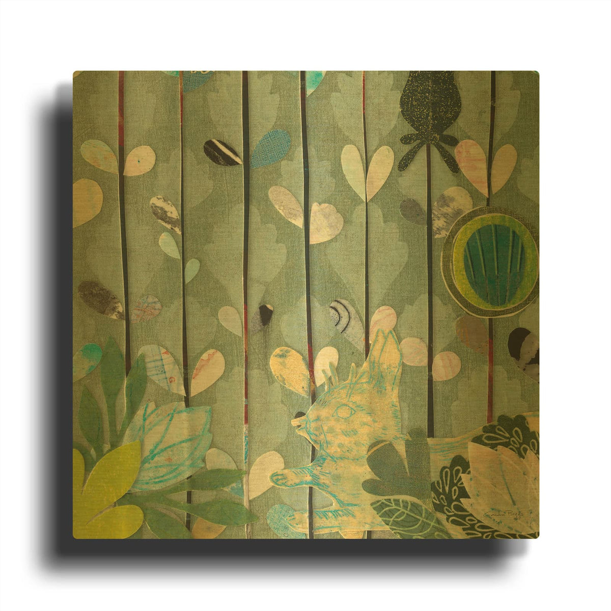'Natural Garden 1' By Candra Boggs Gold Metal Wall Art