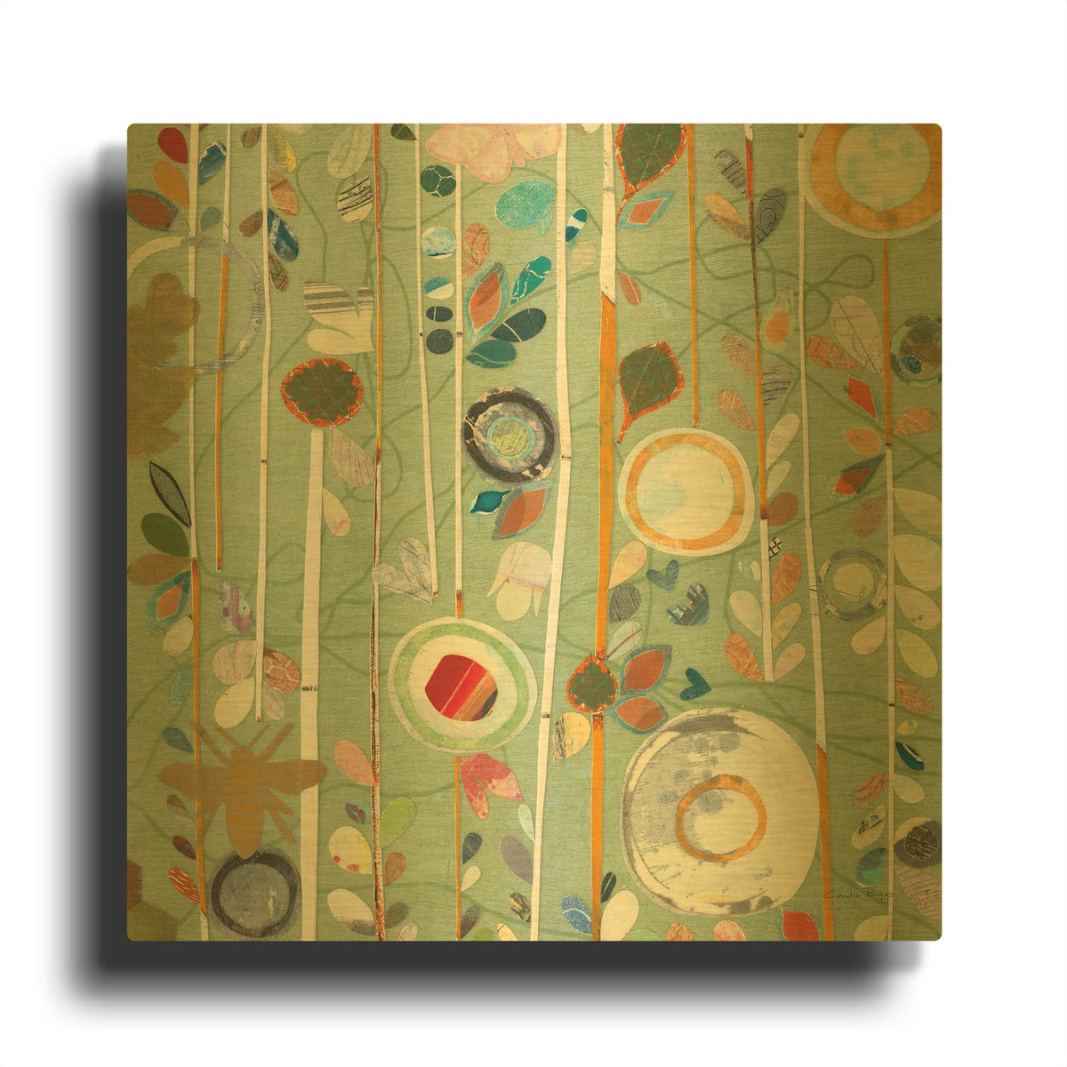 'Natural Garden 2' By Candra Boggs Gold Metal Wall Art