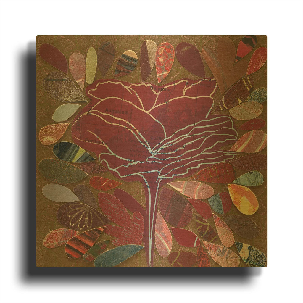 'Rose 2' By Candra Boggs Gold Metal Wall Art