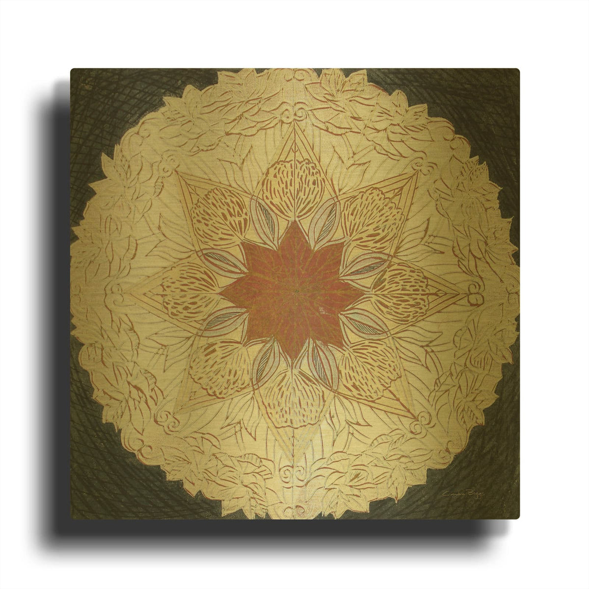 'Starshine Mandala 1' By Candra Boggs Gold Metal Wall Art
