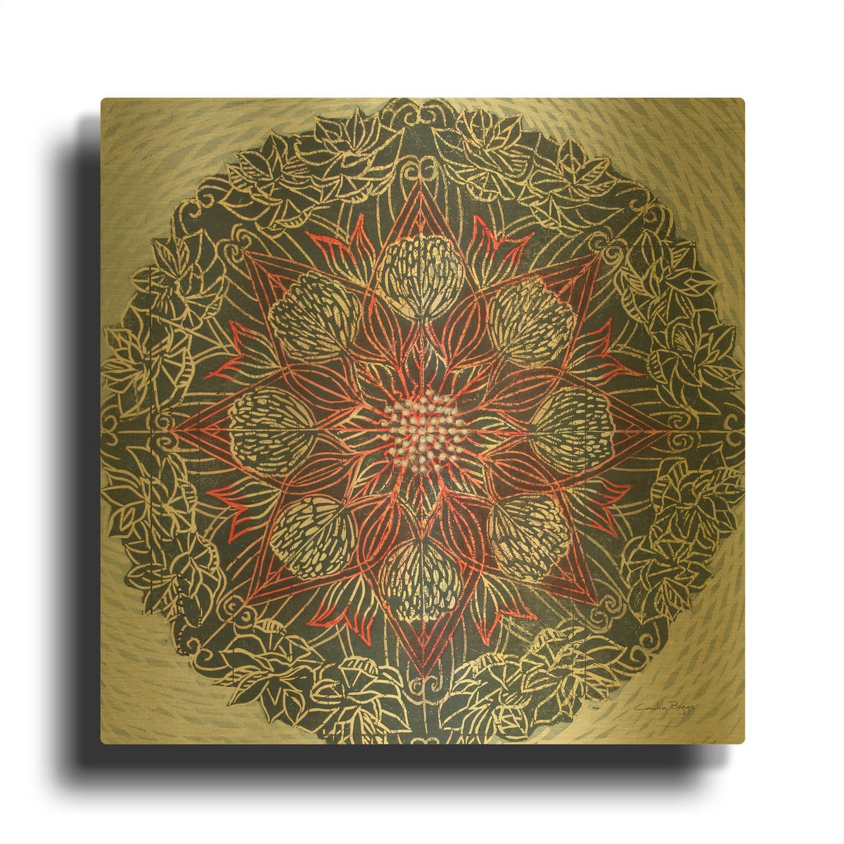 'Starshine Mandala 2' By Candra Boggs Gold Metal Wall Art