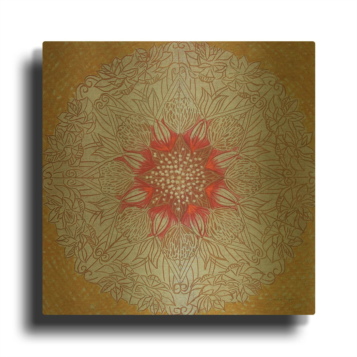 'Starshine Mandala 3' By Candra Boggs Gold Metal Wall Art