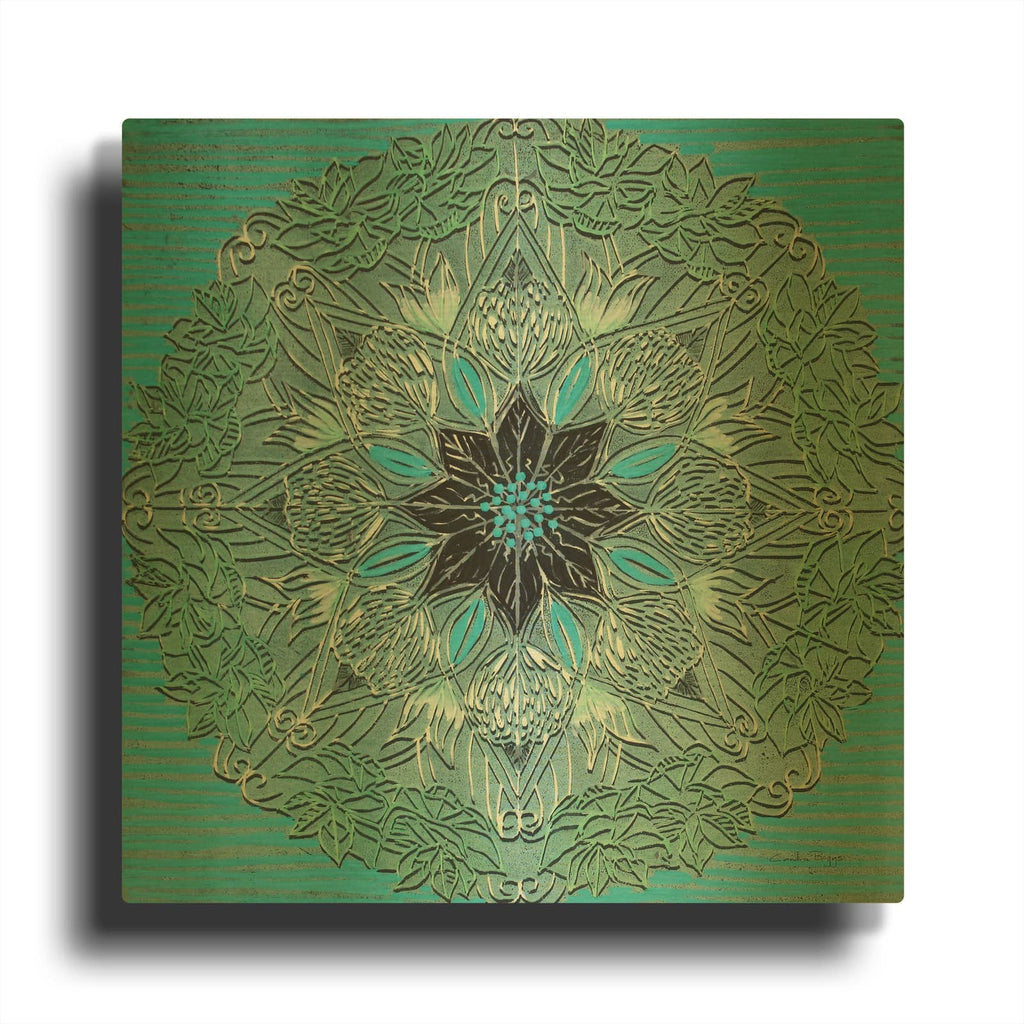 'Starshine Mandala 4' By Candra Boggs Gold Metal Wall Art