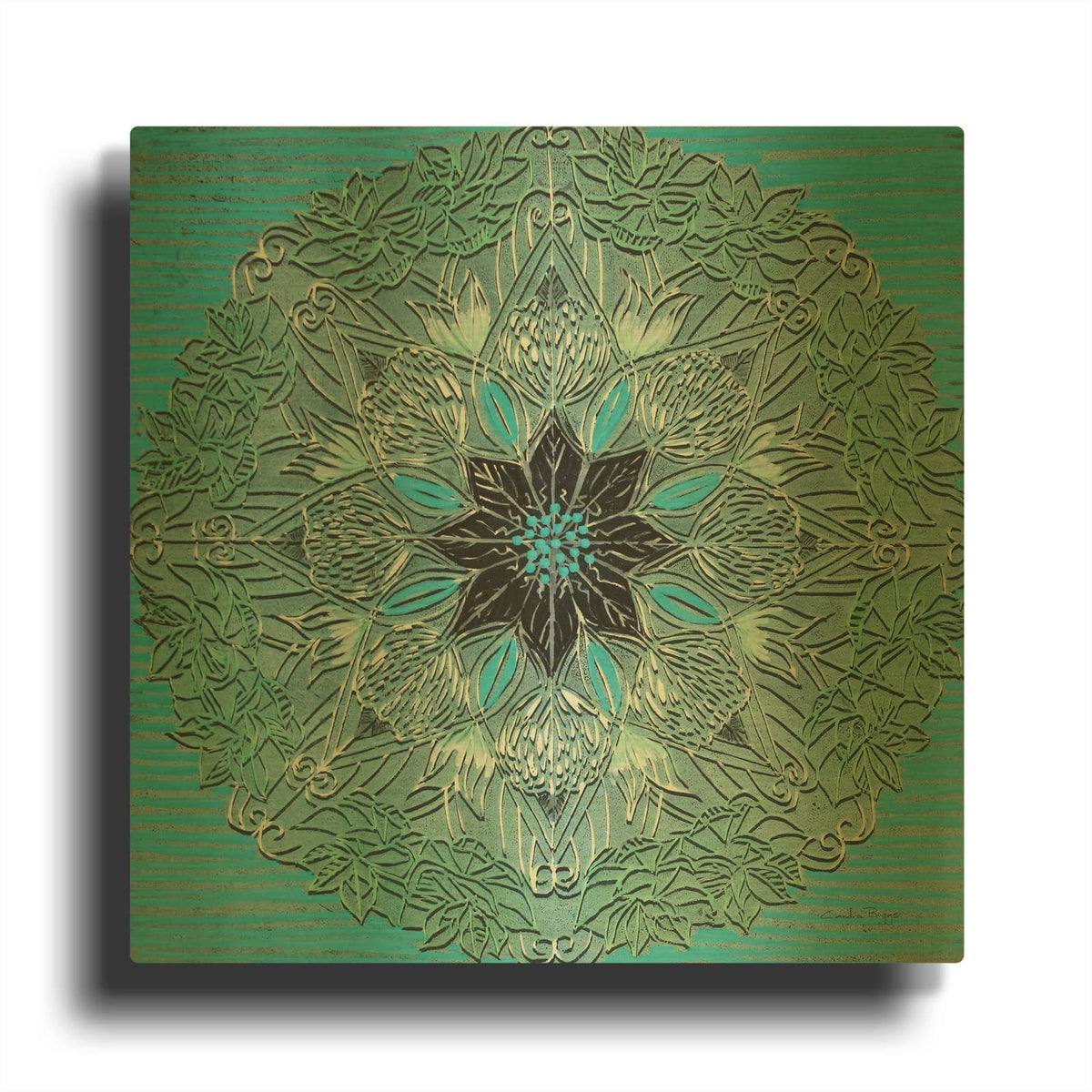 'Starshine Mandala 4' By Candra Boggs Gold Metal Wall Art
