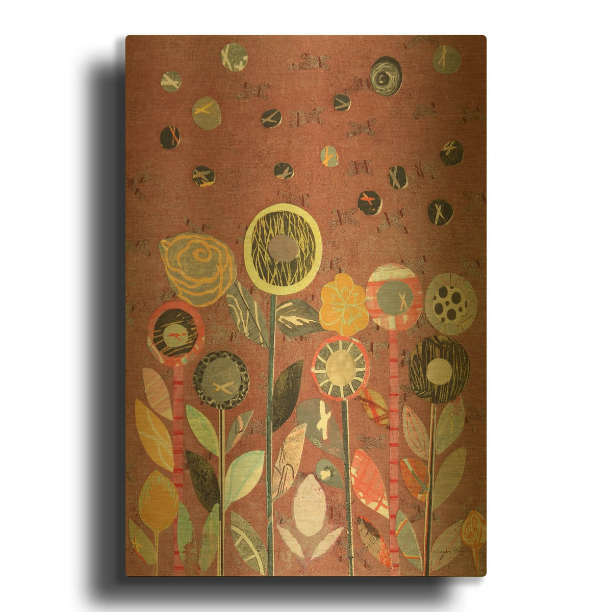'Summer Rain' By Candra Boggs Gold Metal Wall Art