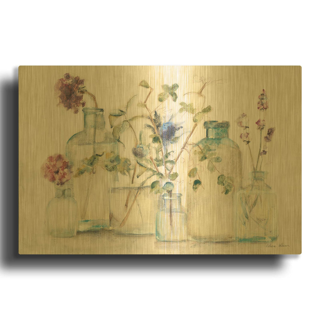 'Blossoms 4' By Cheri Blum Gold Metal Wall Art