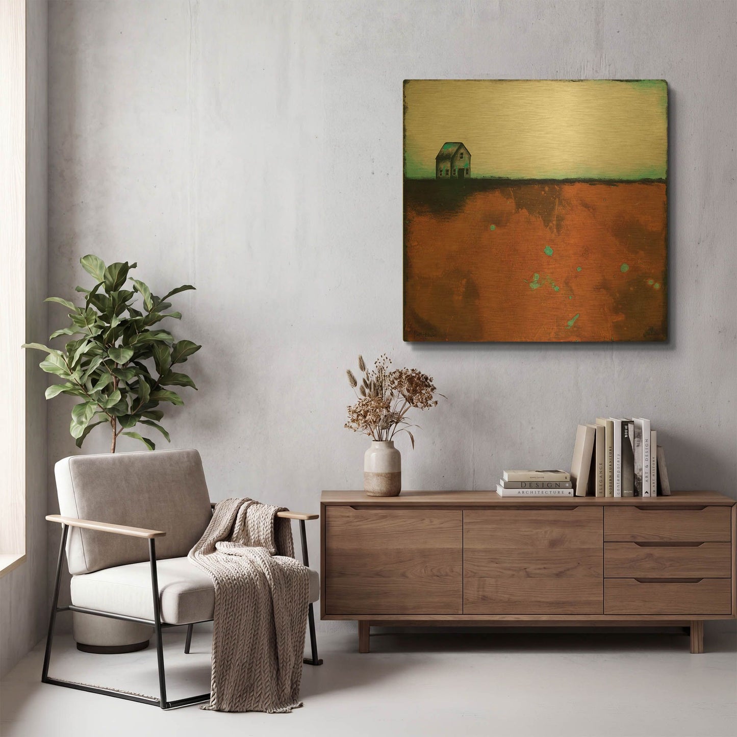'Country Solace' By Britt Hallowell Gold Metal Wall Art