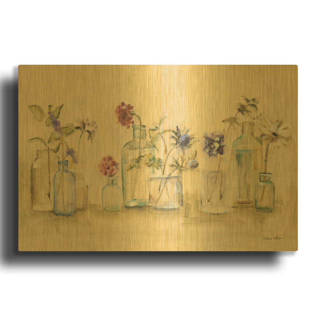 'Blossoms And Buds' By Cheri Blum Gold Metal Wall Art
