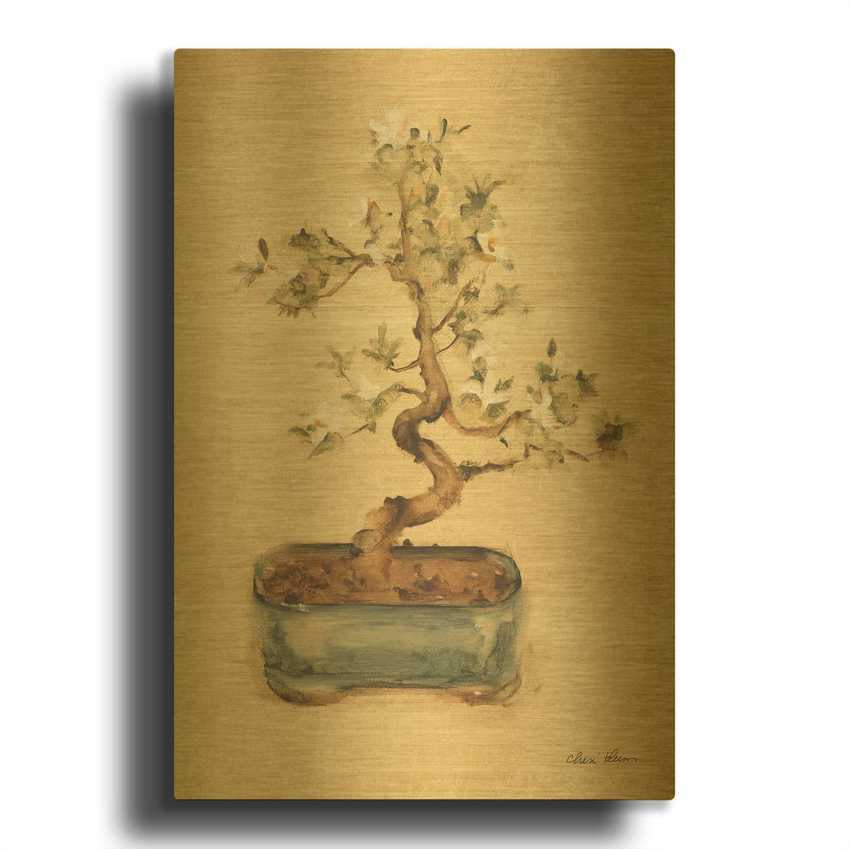 'Bonsai 2' By Cheri Blum Gold Metal Wall Art
