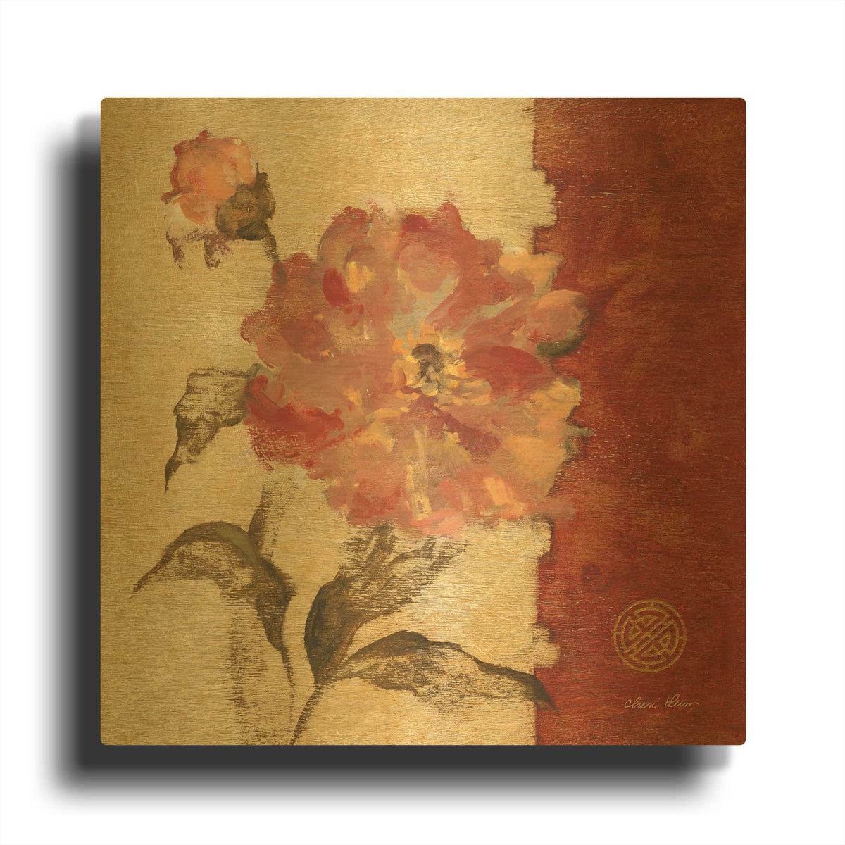 'Chinoiserie 1' By Cheri Blum Gold Metal Wall Art