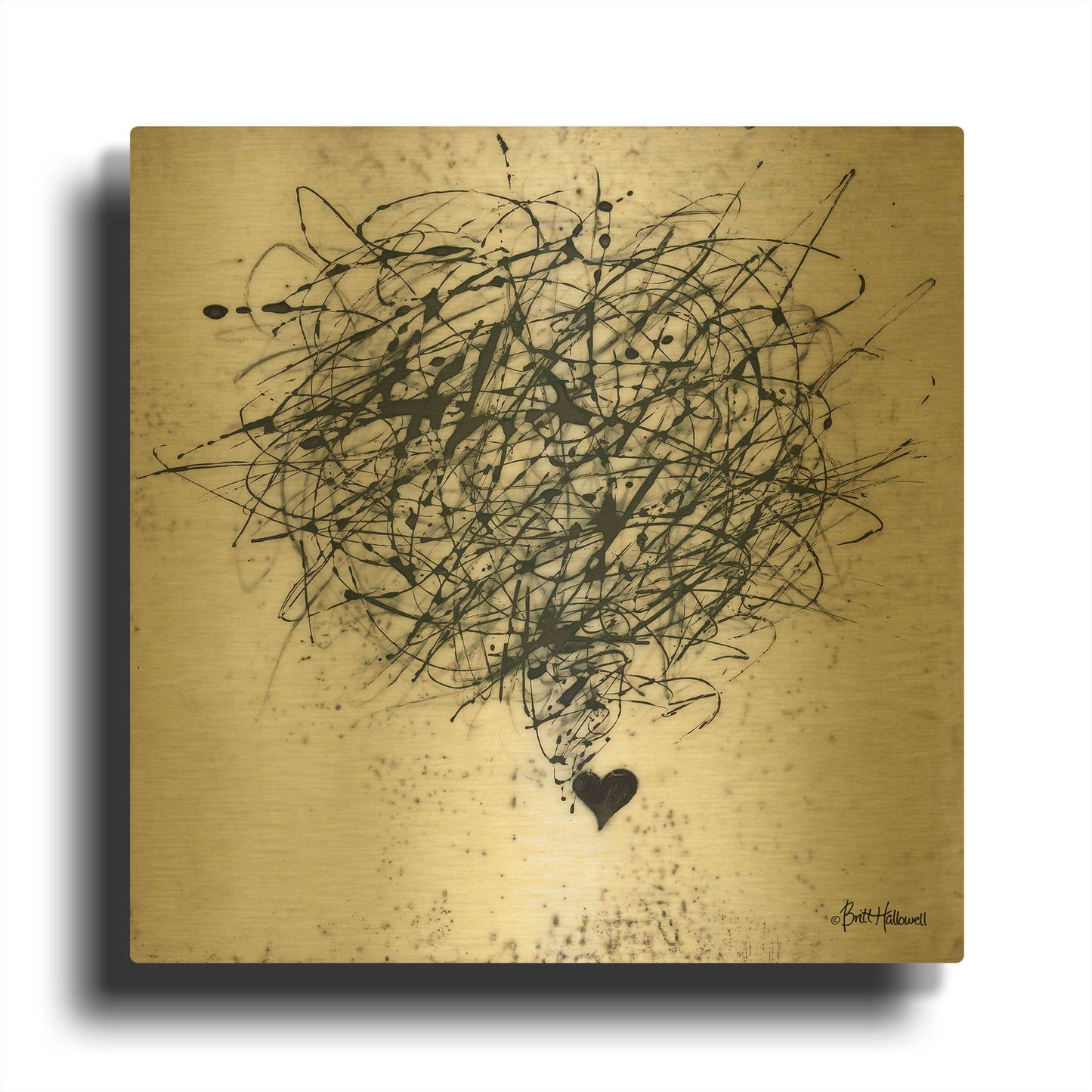 'Crazy Love' By Britt Hallowell Gold Metal Wall Art